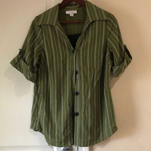 Dress barn size 14/16 top in green stripe